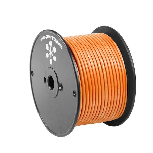 Primary Wire, Marine, 14 AWG, 1C C, Orange, PVC, Stranded, 600V, 100 ft.